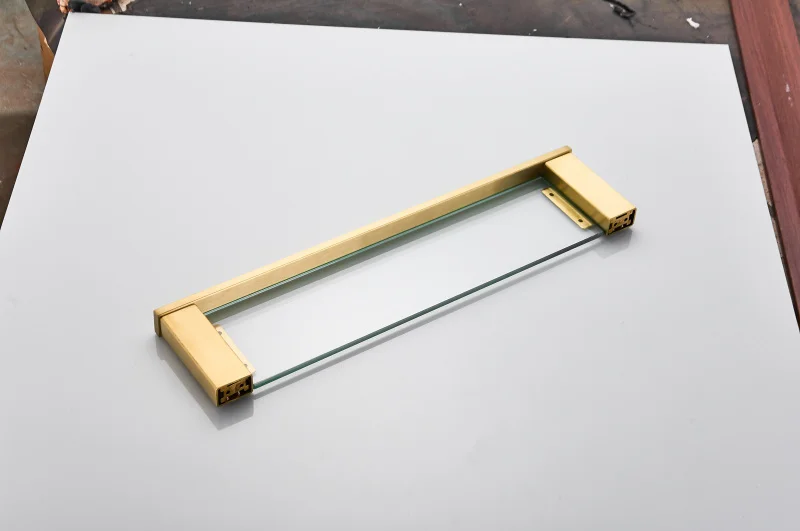 gold brush bathroom accessories Cosmetics glass Shelves