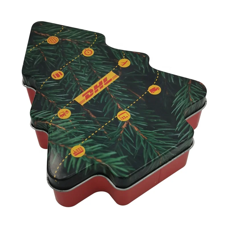 Winter Tins Christmas Tins Christmas Tree Shaped Tin Box Metal Tinplate Packing