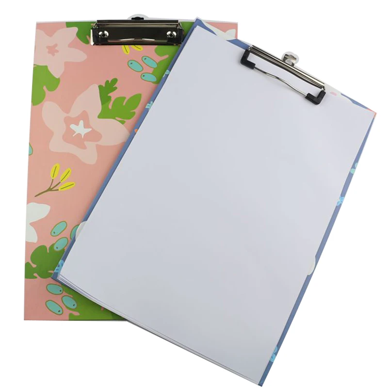 Office promotion gift A4 clipboard paper writing clipboard / cardboard whiteboard with clip