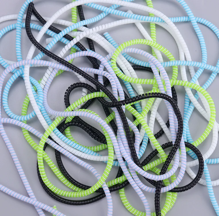 1.4m Color phone Wire Cord Rope protector Anti-break spring protection rope for USB Charging Cable earphone Data Bobbin Winder