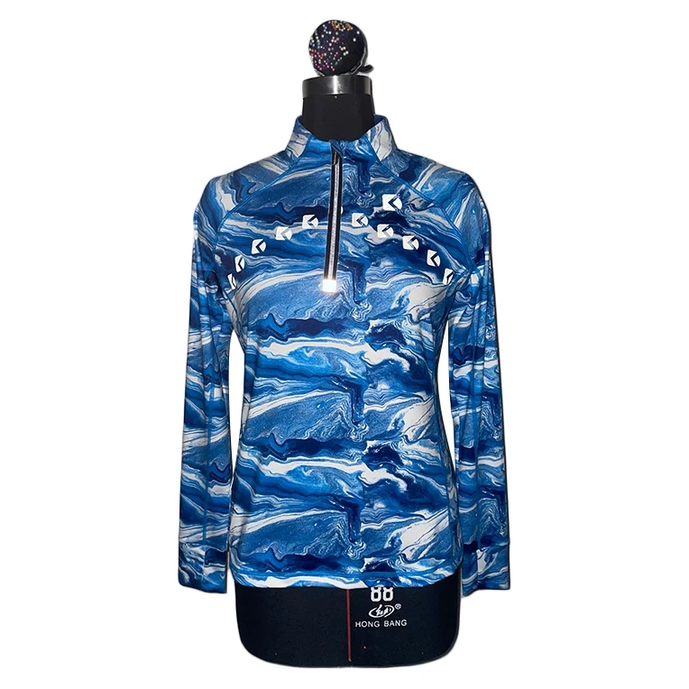 Женская эластичная рубашка с длинным рукавом для верховой езды