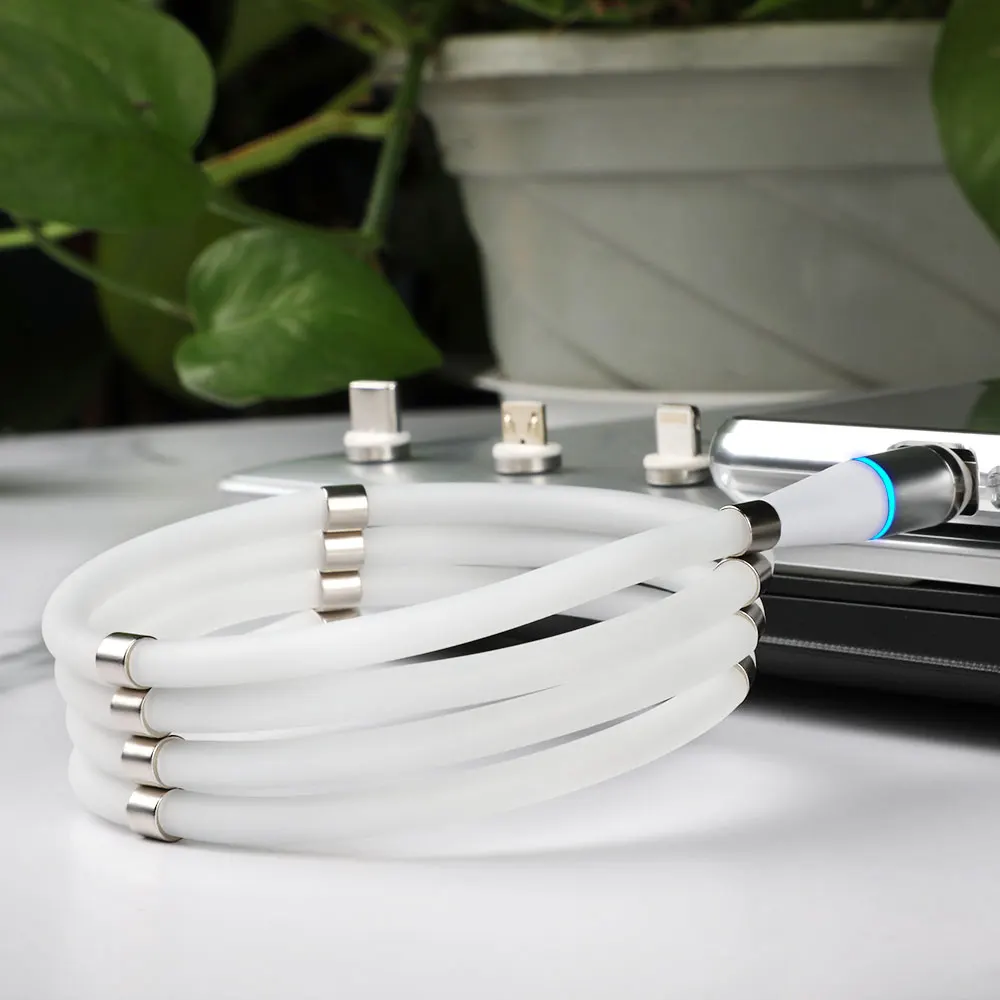 Лидер продаж магнитный USB-кабель 3 в 1 с легкой катушкой кабель для передачи данных
