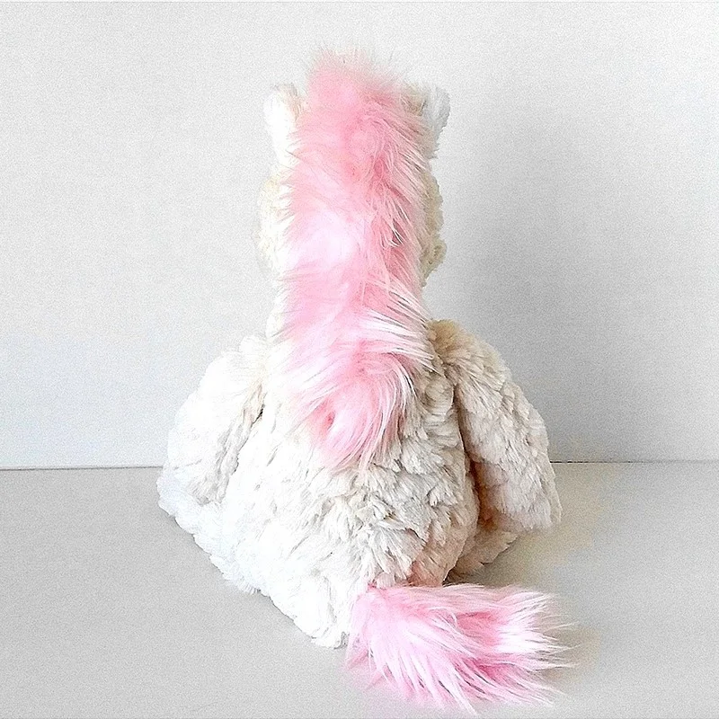 
2020 New arrival white horse with horns soft unicorn stuffed baby plush toys 