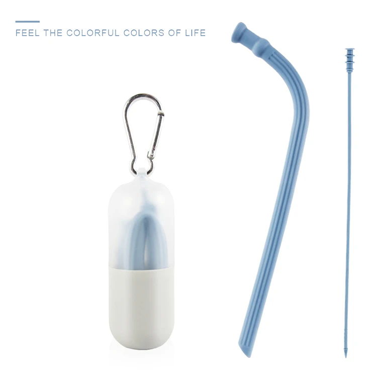  2021 New Product Selling Custom Bio Eco Friendly Recyclable Collapsible Drinking Food Grade Silicone Folding Straw