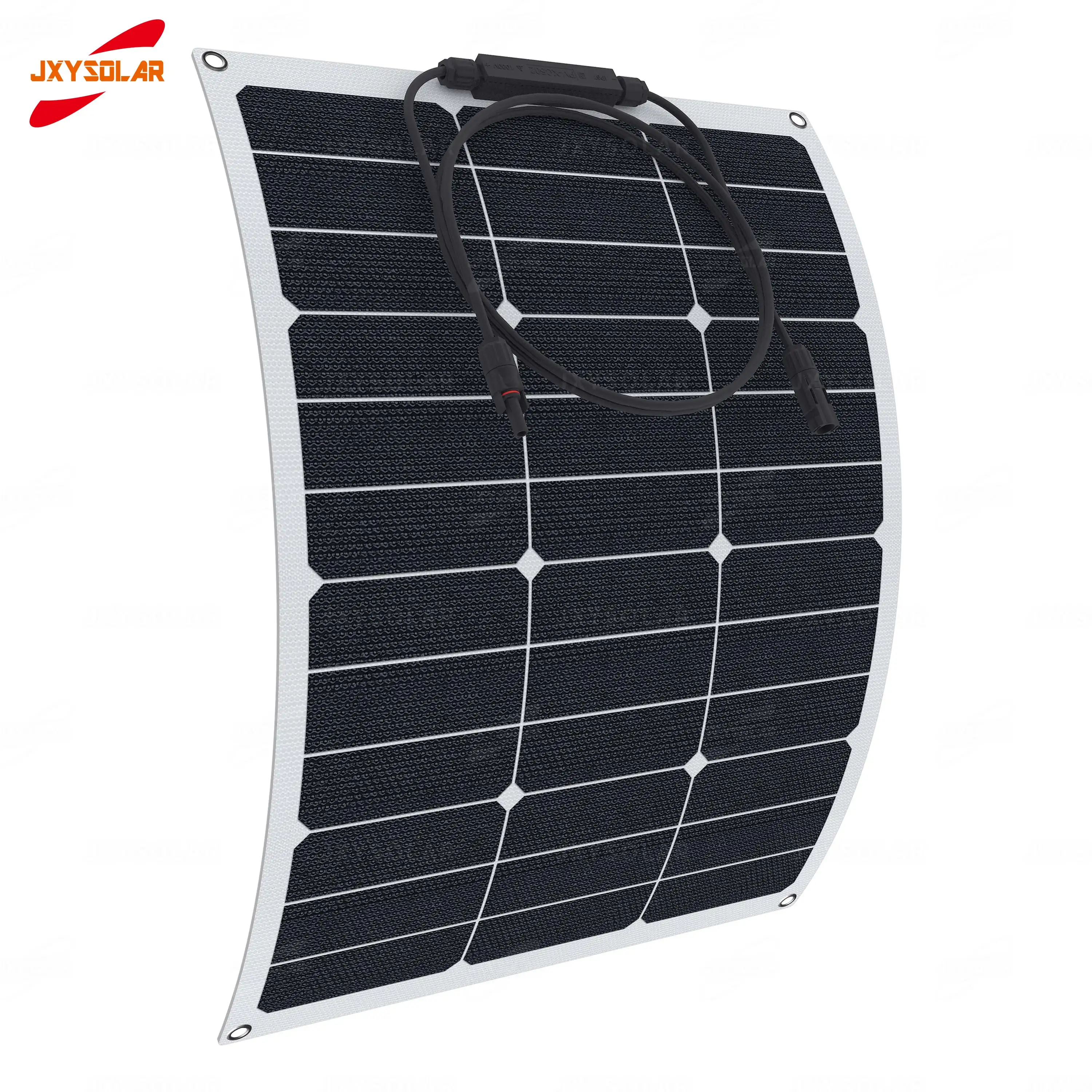 
40W 20V ETFE Sunpower Cells Photovoltic Semi Flexible Solar Energy Panel For Roofs Yachts Campervans Cars Street Lamps 