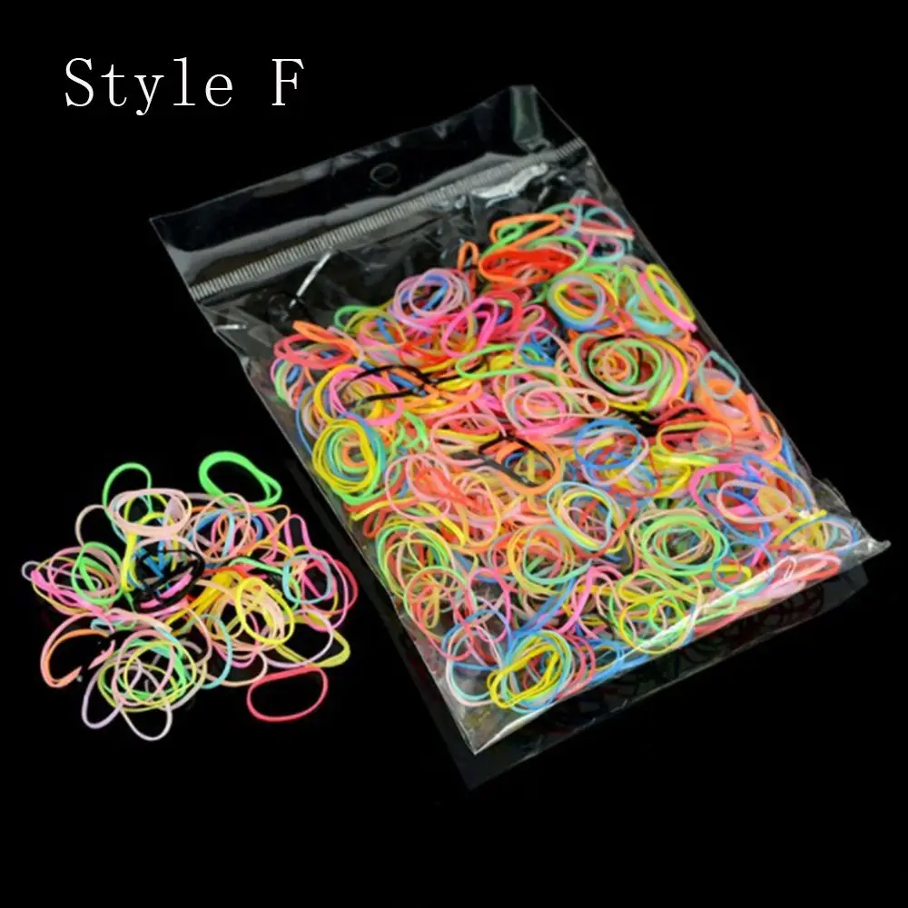 1000Pcs/bag Hair Rubber Cord Rubber Band Transparent White 1mm Clear Ponytail Holder Elastic Rubber Hair Rope Braider Tool