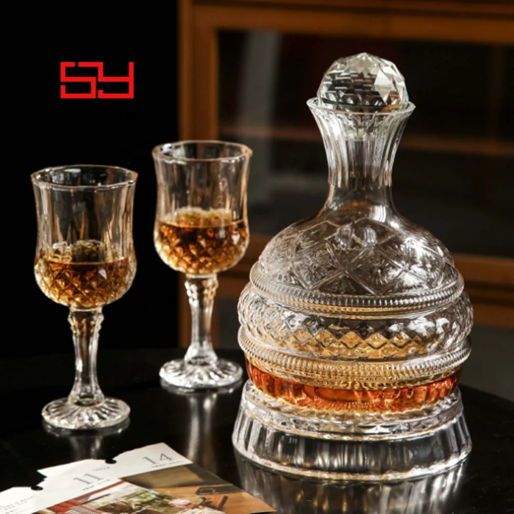 Luxcury Style Decanter Sets Top Grade Iceberg Professional Whiskey  Glass Crystal Wine Whiskey Decanters