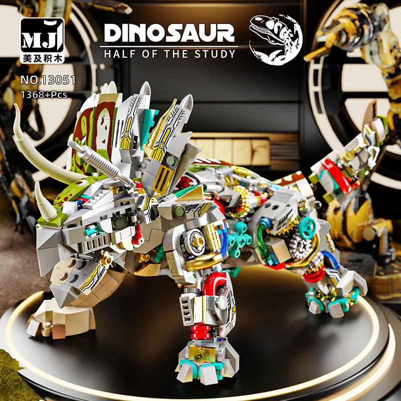 MJI13051 Hot Triceratops Block MOC Mini Puzzle Building Blocks Sets  Bricks Educational DIY Parts Toys For Children