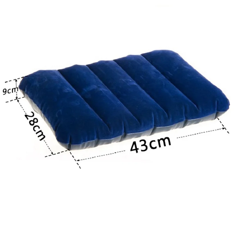 Intex 68672 Inflatable Blue Plush Pillow Air Mattress Downy Pillow