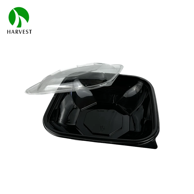 Food grade PET salad fruit disposable bowl tray set with plastic lid