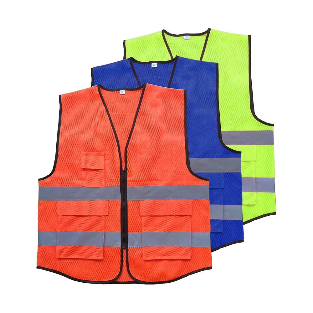 High Visibility Safety Vests Mesh Construction Vest with 2 Reflective Strips Reflective Traffic Vest for Men Women