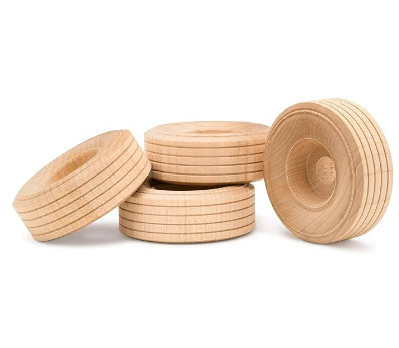 High Quality Unfinished Mini Wooden Toys Wheel Small Wood Wheels for Kids DIY Crafts Making Decoration