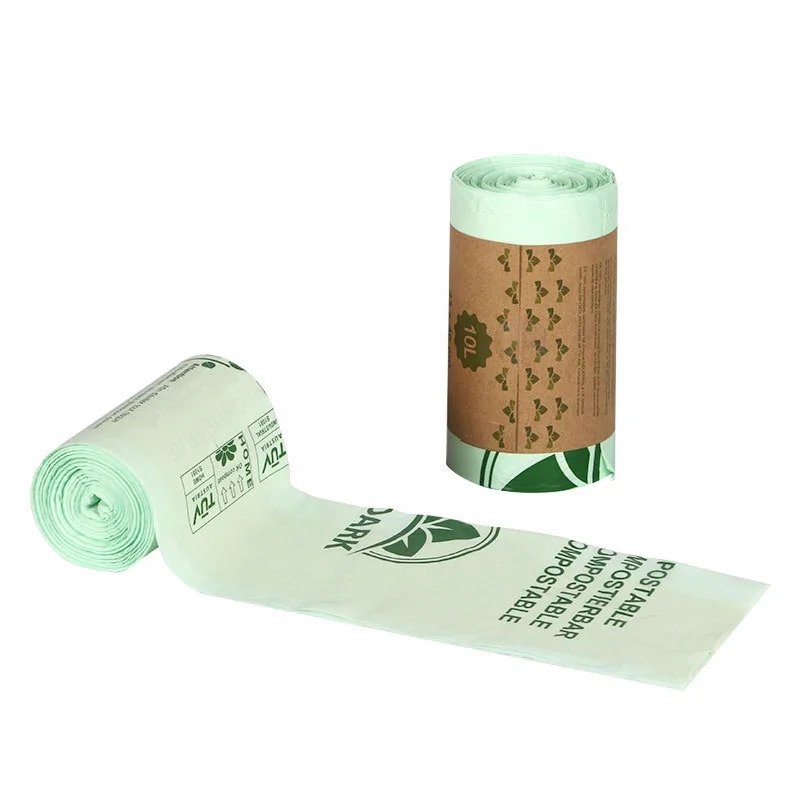 ASTM D6400 100% Eco friendly Corn starch Compostable plastic biodegradable kitchen garbage trash bag
