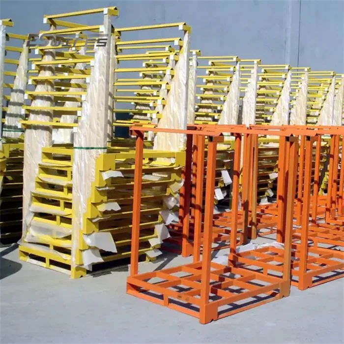 Heavy Duty Collapsible Storage Equipment Powder Coating Stacking Nest Metal Pallet Tainer