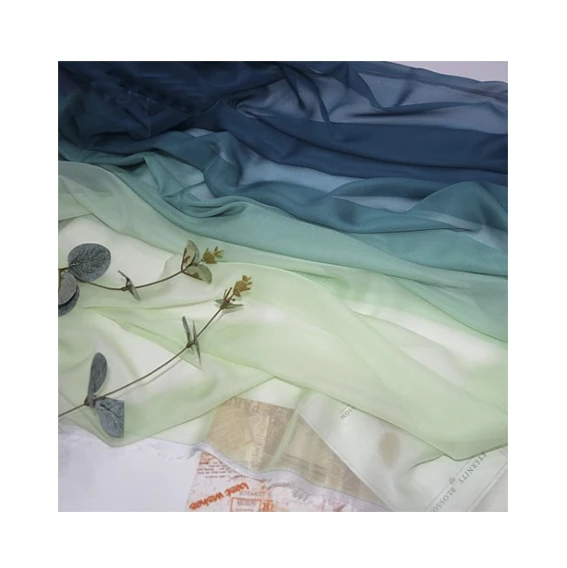 100% Polyester Chiffon hijab Fabric Gradient Chiffon Fabric Accept Custom Printing