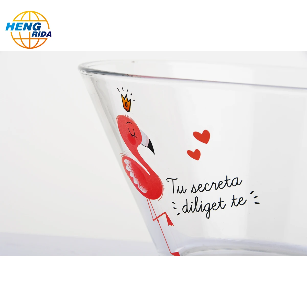 Printed flamingo pattern  glass bowl for food or soup Heat Resistant With With Lid Glass Salad Bowl Set microwavable use
