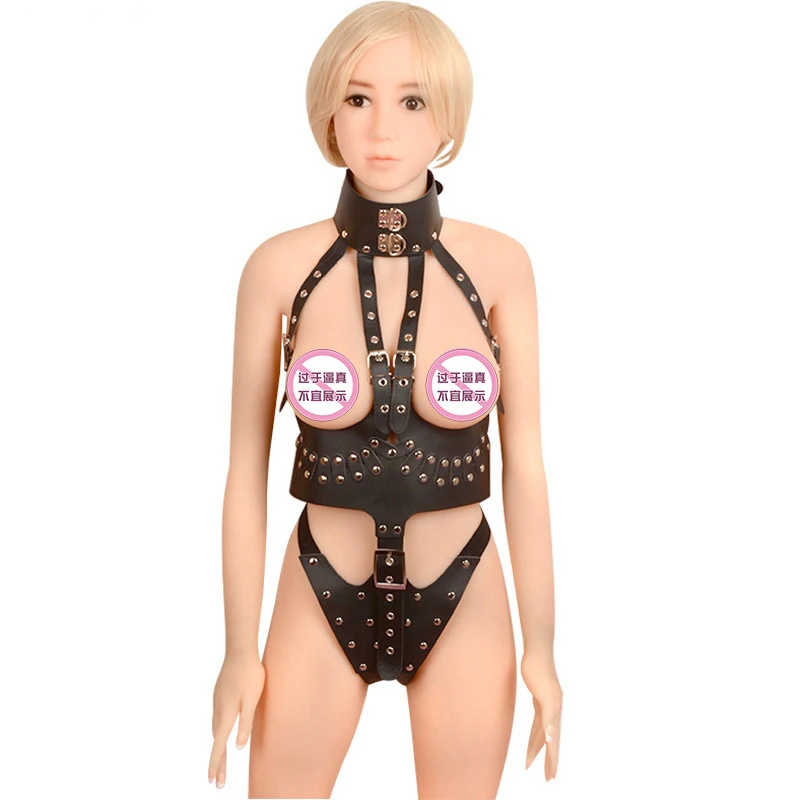 Adult Products Binding Straps Leather Sexy Wearing Fetish Open Crotch Open Chest Suit Binding Constraints Tights SM Fun Toys