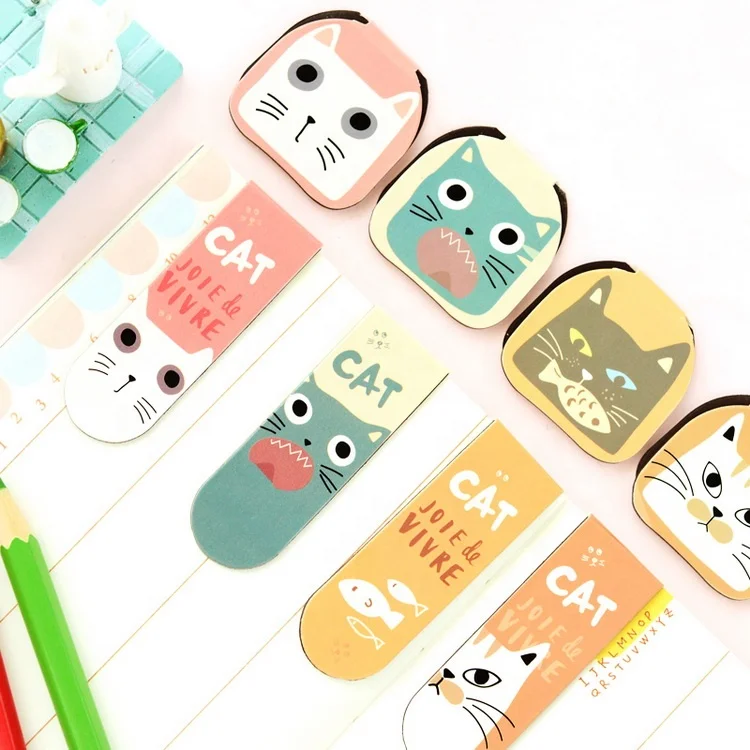 Custom Magnetic Souvenir Bookmark Wholesale Paper Advertising Magnet Bookmark with Cat Design Bookmark Magnet