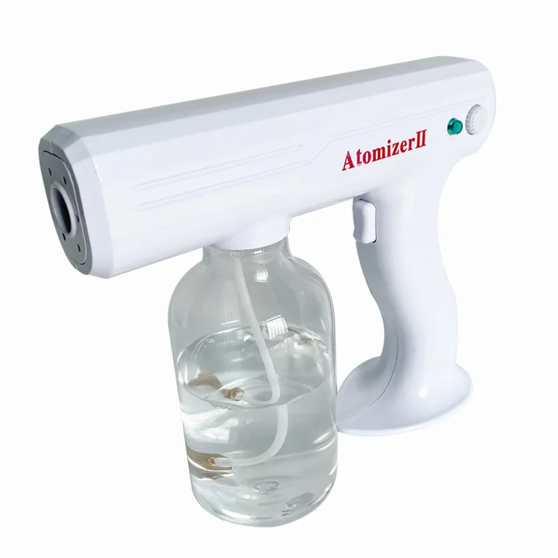 
High Pressure Wireless Rechargeable Atomizing Sanitizing Blue Ray Nano Sprayer Gun For Home Outdoor School 