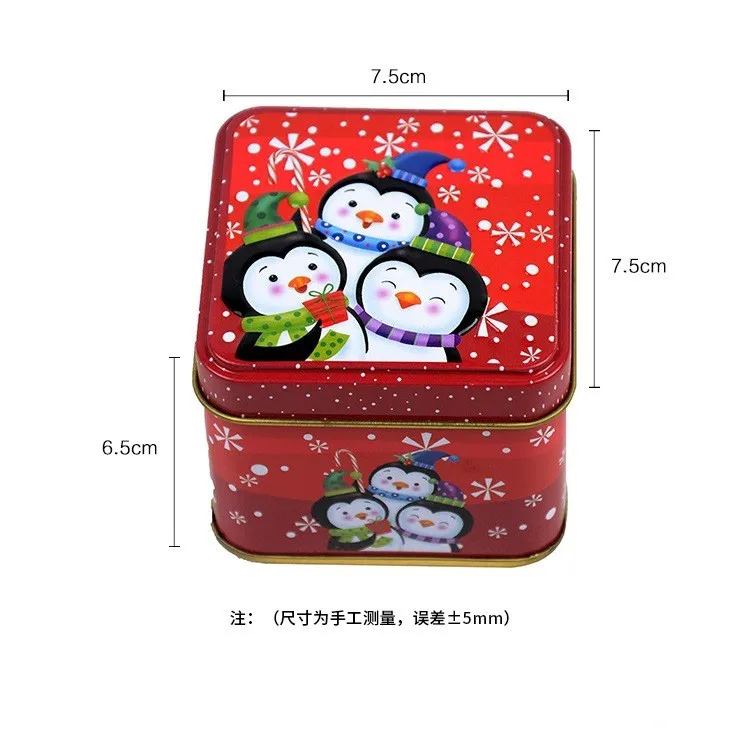 Wholesale Hinged Square Tin Box Small Metal Hinge Packing Tin Box Christmas Tin Boxes for Present