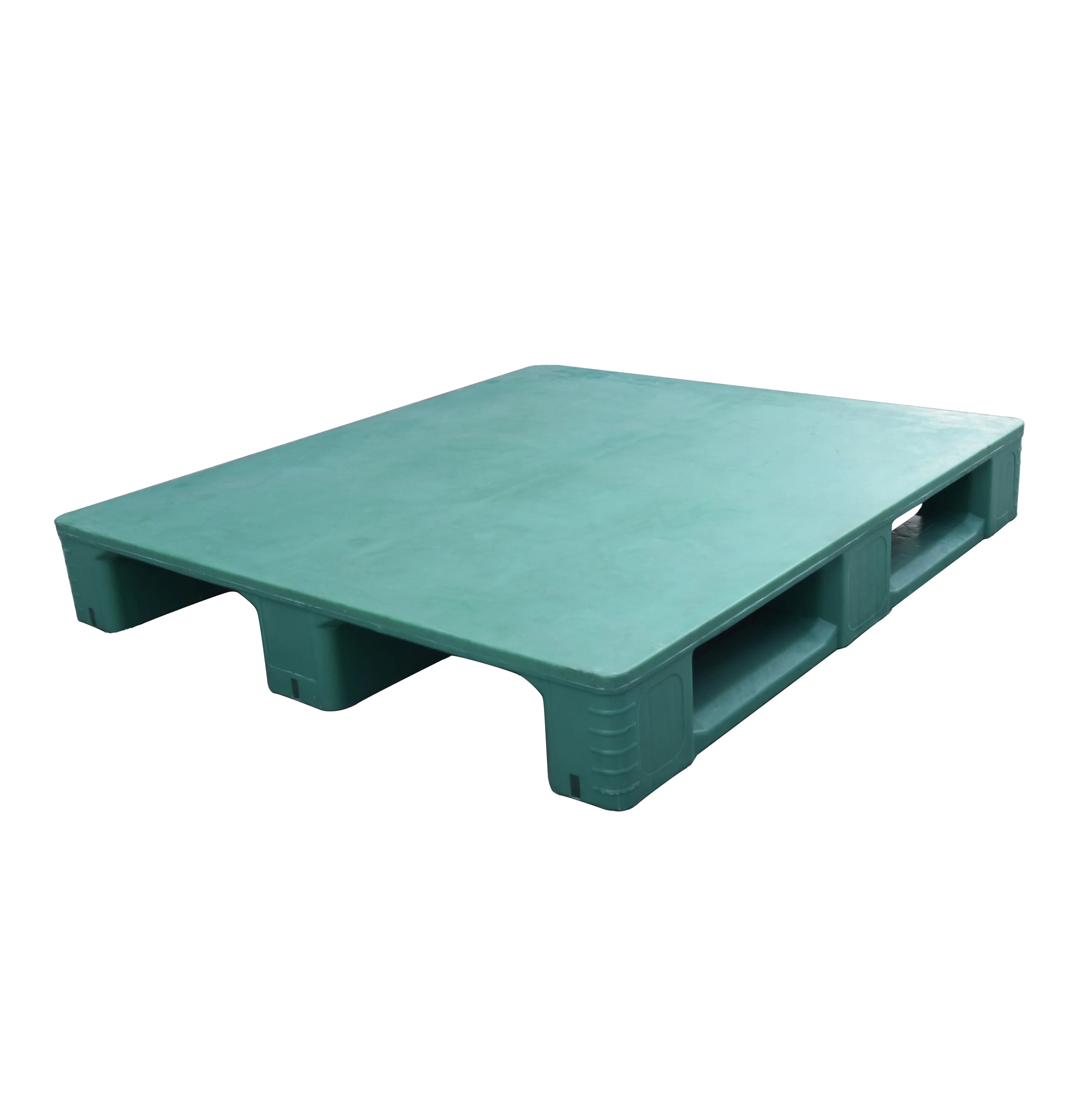 100% Virgin HDPE Reinforced Euro Pallet 4-Way Entry Three Feet Three Runners Solid Plain Plastic (PP) Rack Storage