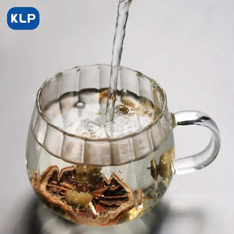 Wholesale Heat Resistant  Double Wall Glass Cup Coffee Mug Crystal Glass With Handle