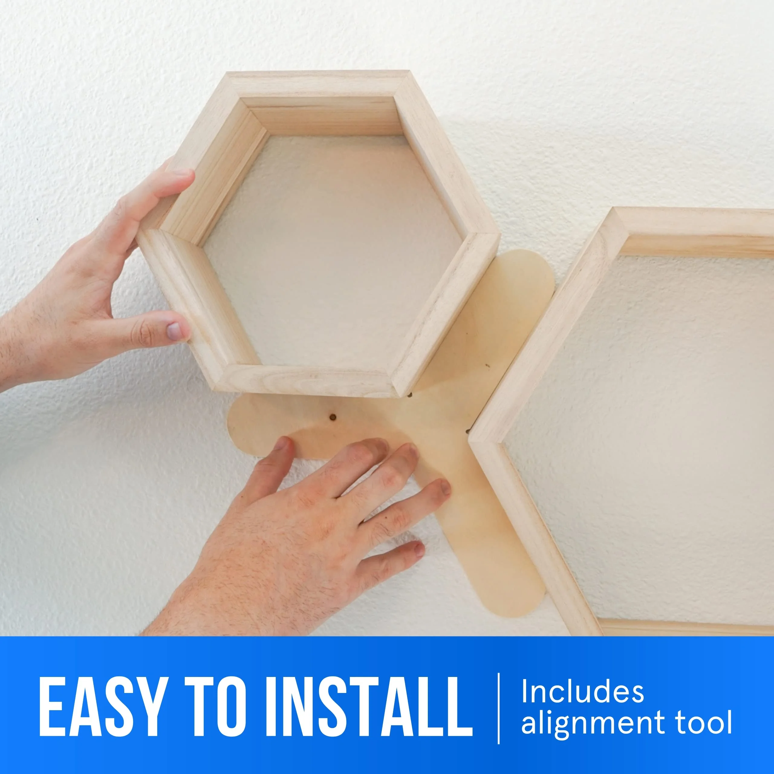 Hot home quality natural wooden floating shelf decoration kitchen living room bedroom hexagonal rack floating wooden shelves