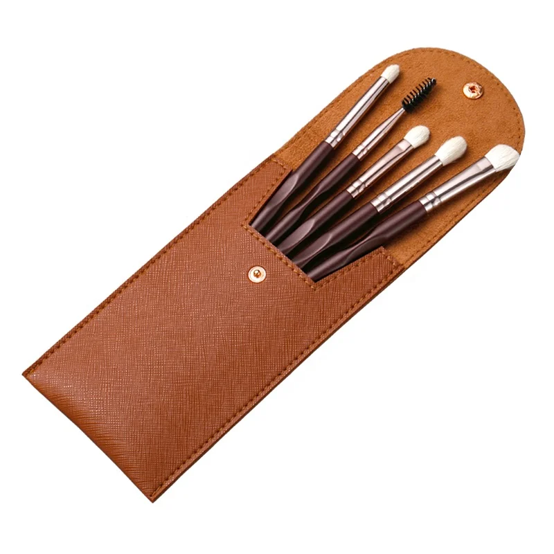 2021 New Lovely Professional and Portable Pony Hair Makeup Tools Eye Shadow Brush Travel Makeup Brush Set 5 Pcs