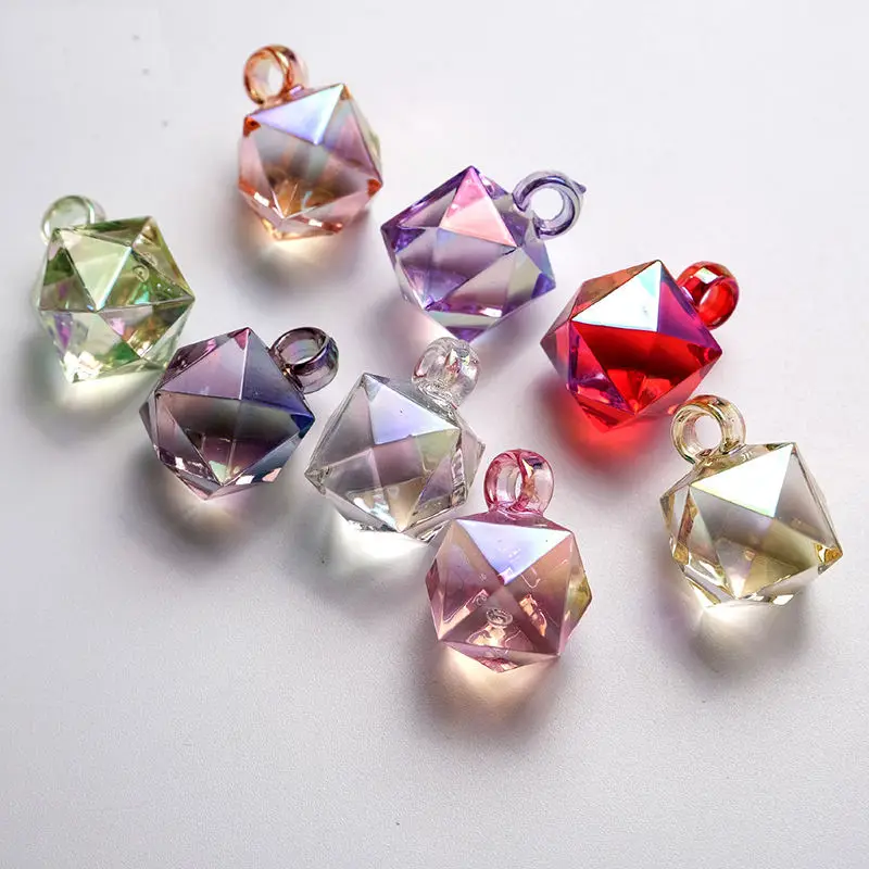 New Crystal Ab Color Glass Crystal Square Plastic Acrylic Beads Chandelier Beads for Jewelry Making Deco