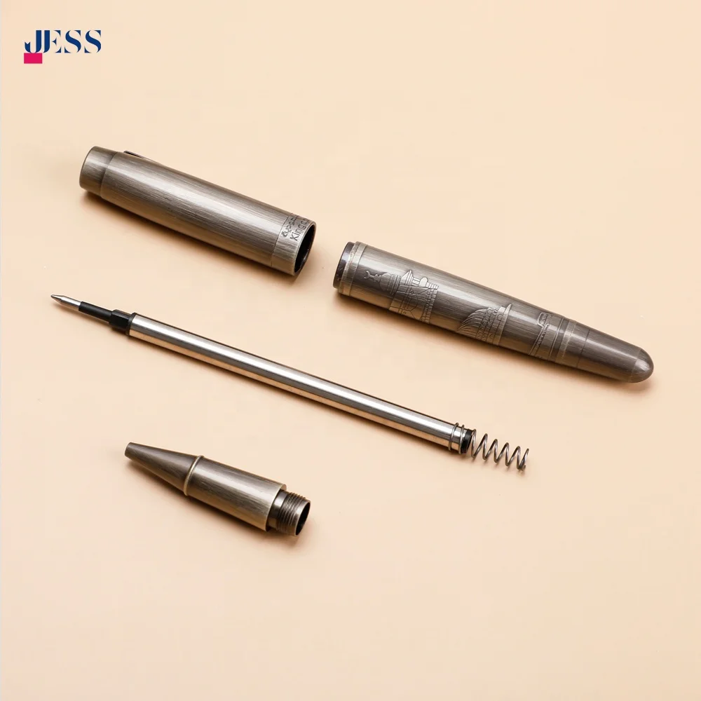 Body Painting Bronzed Silver Pen Gift Solid Copper Pen Business Metal Roller Pen with Embossed Logo