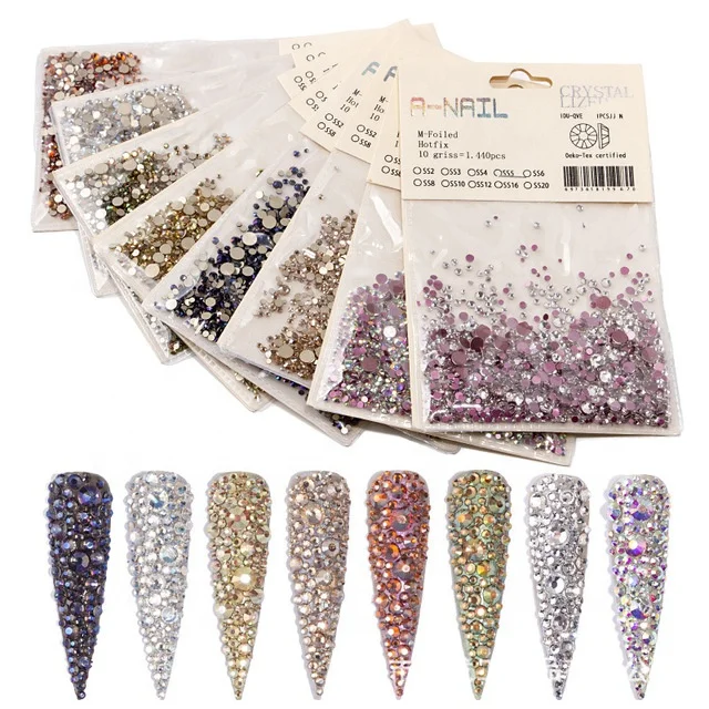 hotselling Rhinestone Crystal Nail Art Jewelry Diamond Flat Rhinestone Flame Diamond Rose Gold Diamond Nail Sticker