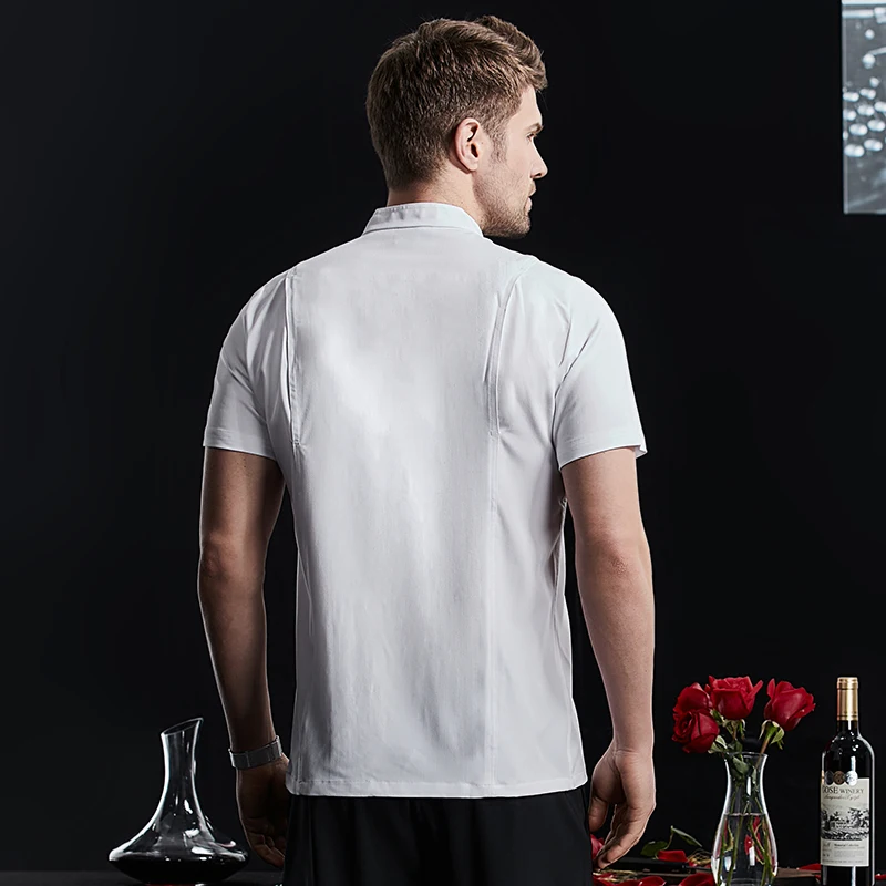 Factory Supply Twill Fabric Chef Uniform Uniform OEM Service Buttons Chef Coat Uniform