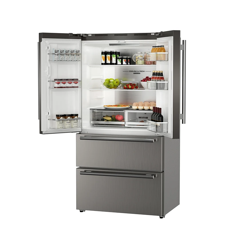 28 cu ft 4 door french door refrigerator without touch screen Stainless Steel 220V 50HZ