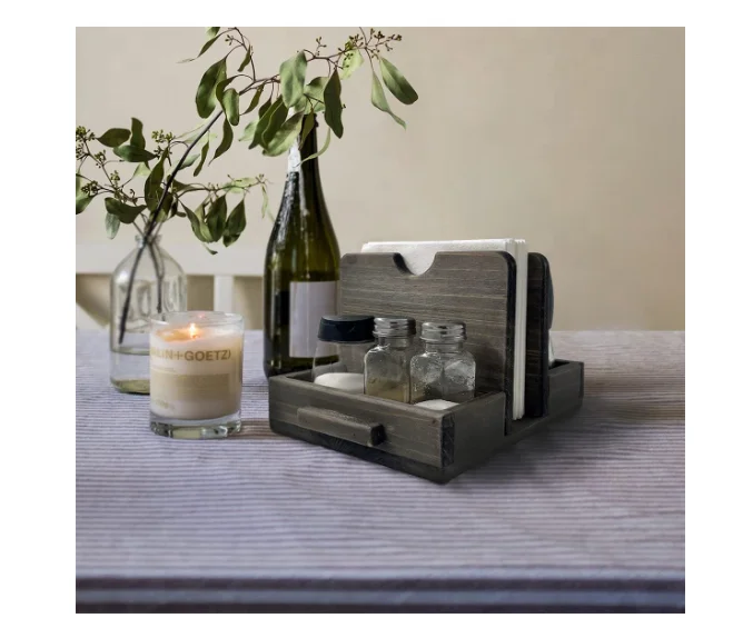Authumberdale vintage Napkin holder with salt and pepper shaker case
