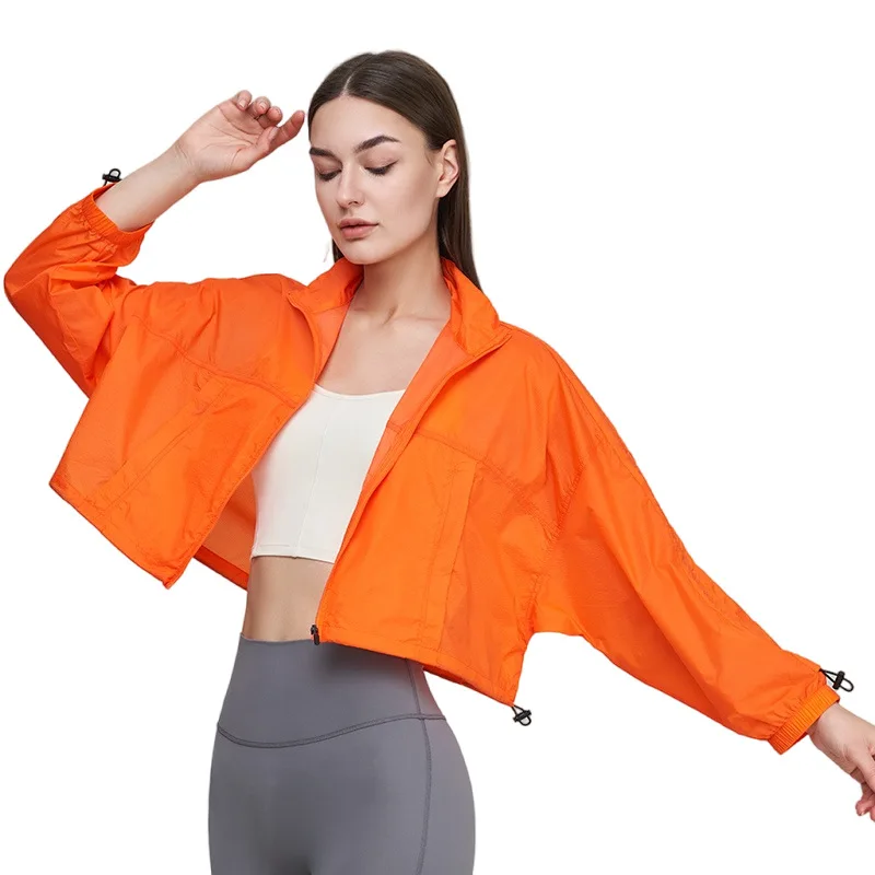 Summer Outdoor Ladies Sport Coat Gym Wear Nylon Lightweight Breathable Sun Protection Shirt Jacket for Women