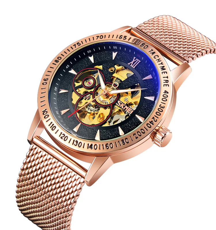 New Arrival Stainless Steel Skmei Automatic Movement Mechanical Flying Tourbillon Watches