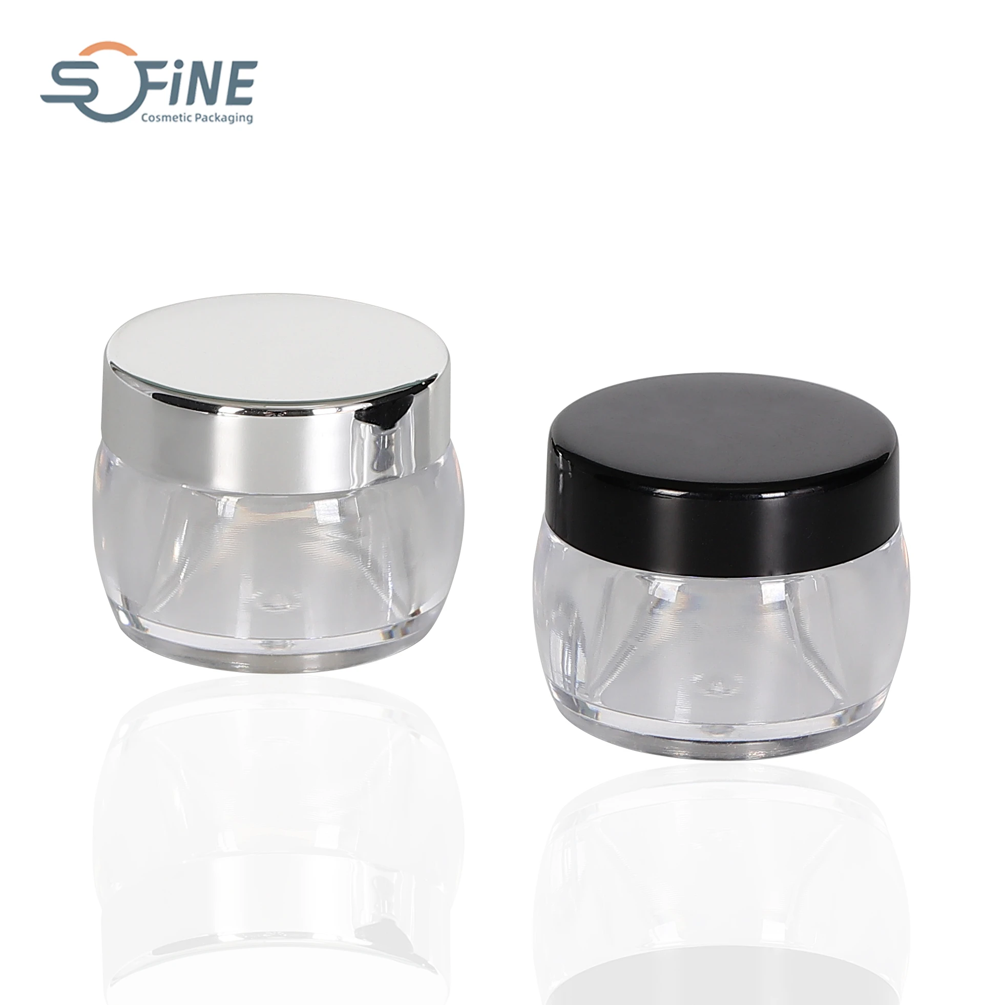 Round empty plastic small jar for cream cosmetic use 10g