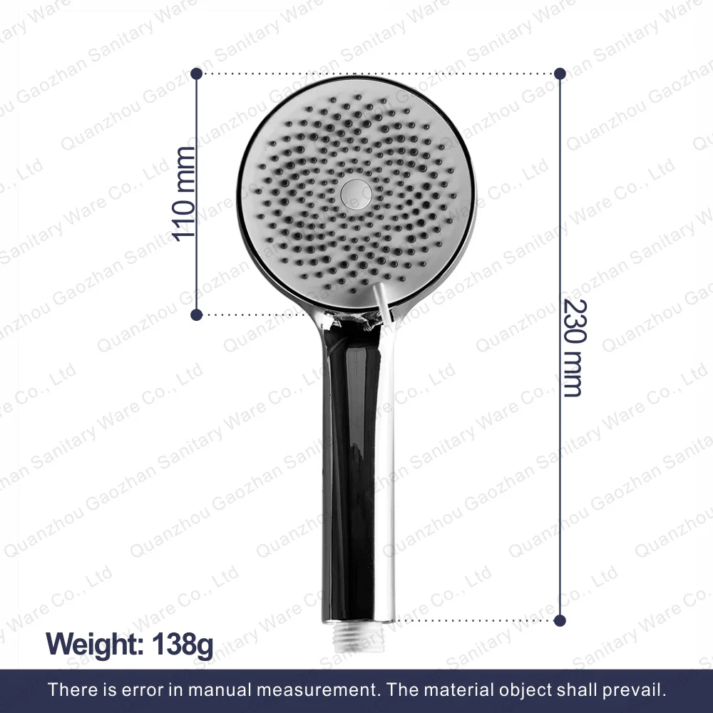 Avatar Newly Design 2023 Silicon Nozzle Self-Clean Handheld Shower Head 5-jet Chrome Body White Face