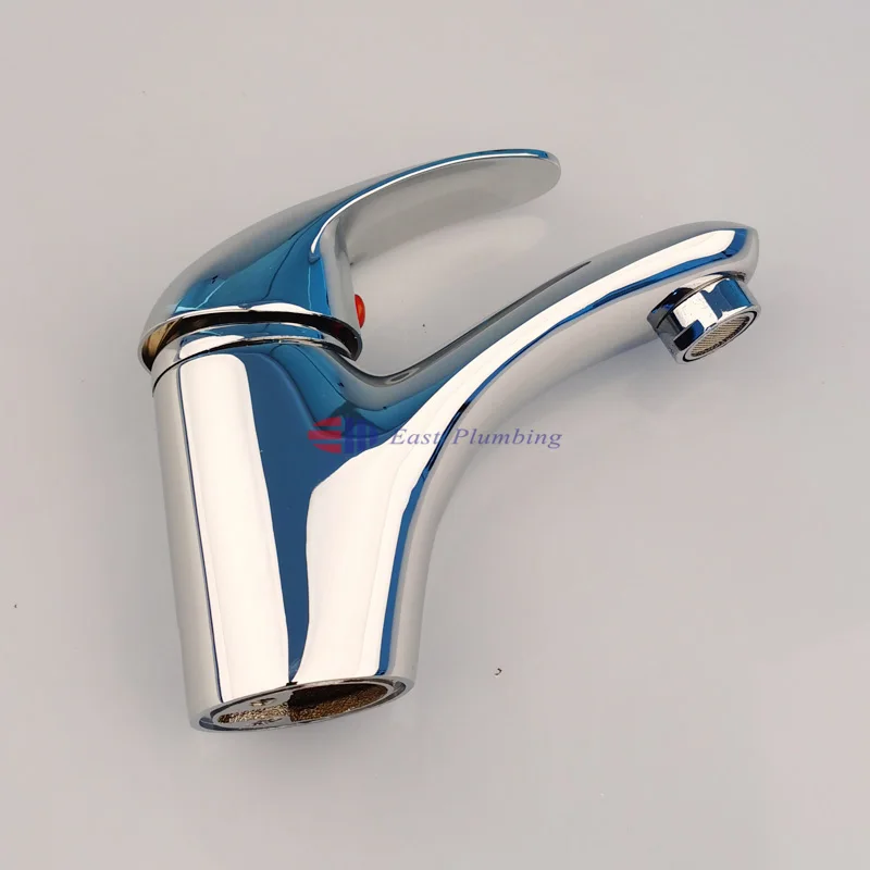 
Professional supplier single hole brass polished chrome hand wash basin mixer with cover and flexible hose 