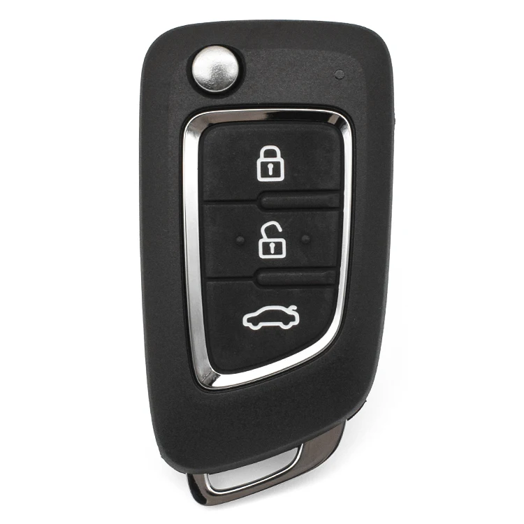Original 3 Buttons Flip Car Key Shell Case Fob Replacement for Dongfeng Ax3/Ax4/A30 With Logo and Right Key Blade