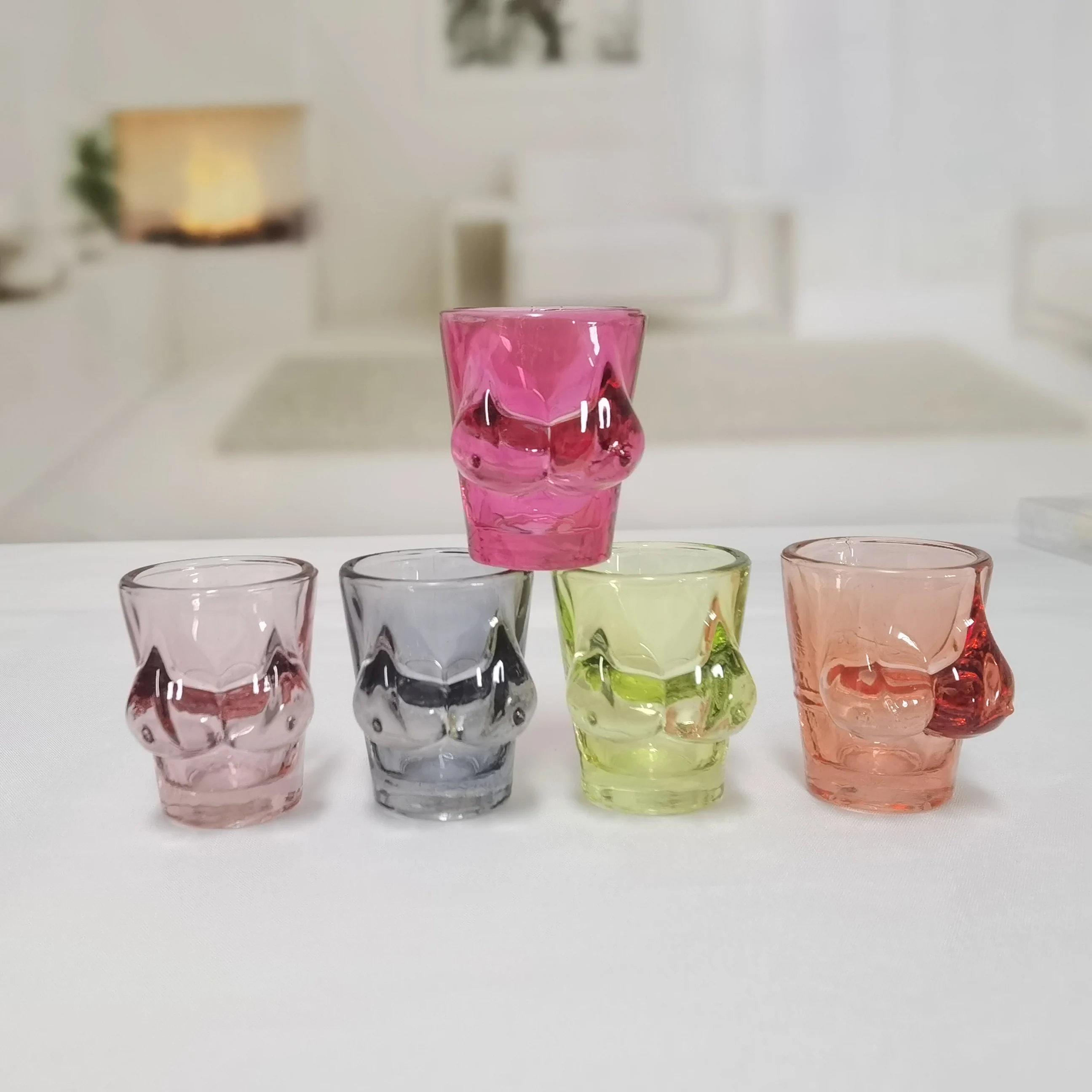 Custom personalized sexy bikini shot glasses colored shot glass with vodka crystal glasses