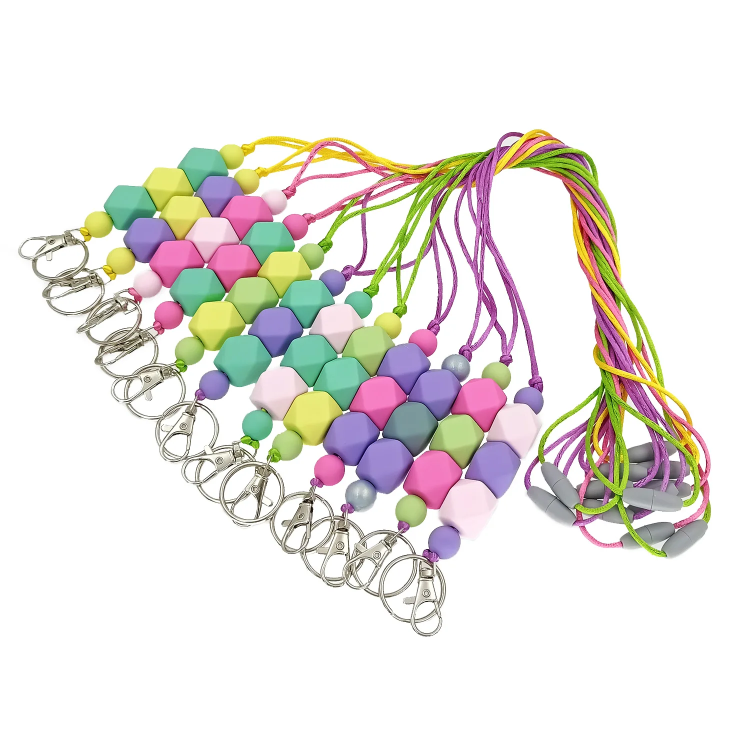 ID card Holder teacher Keychain Necklace Silicone Lanyard for Keys