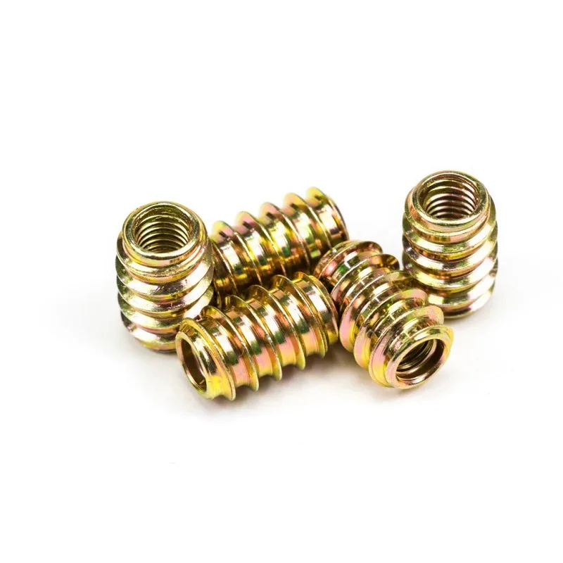 Furniture screw insert nut for wood M6 M8 inner and outer teeth nuts