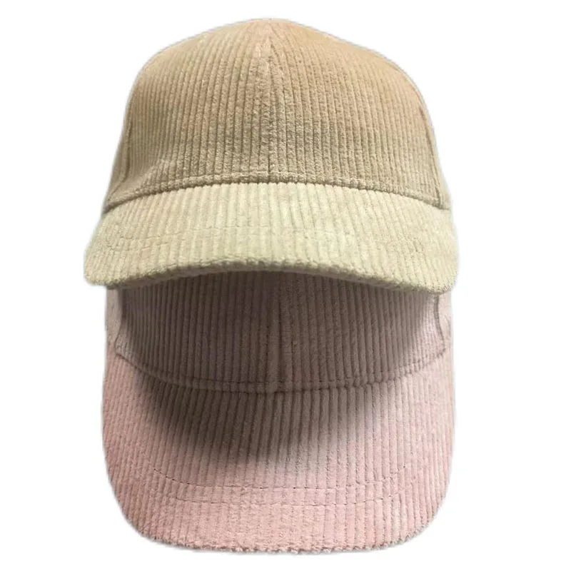 Kids Corduroy Baseball Caps Custom Embroidered Patch Animal Pattern Logo Boys Girls High Quality 6 Panel Cap