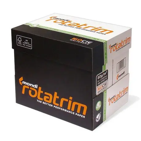 
A4 Paper Manufacturers Mondi Rotatrim White Bond Copy Paper 80gsm,75gsm and 70gsm 