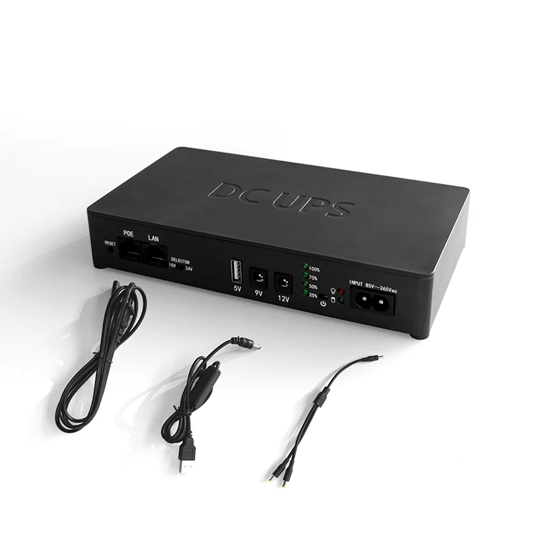 Large LifePO4 Battery 26w 52w Mini Wifi DC UPS 12V 24V 9V 5V POE For Wifi Router 9V 12V Sufficient 8000-14000mah UPS power