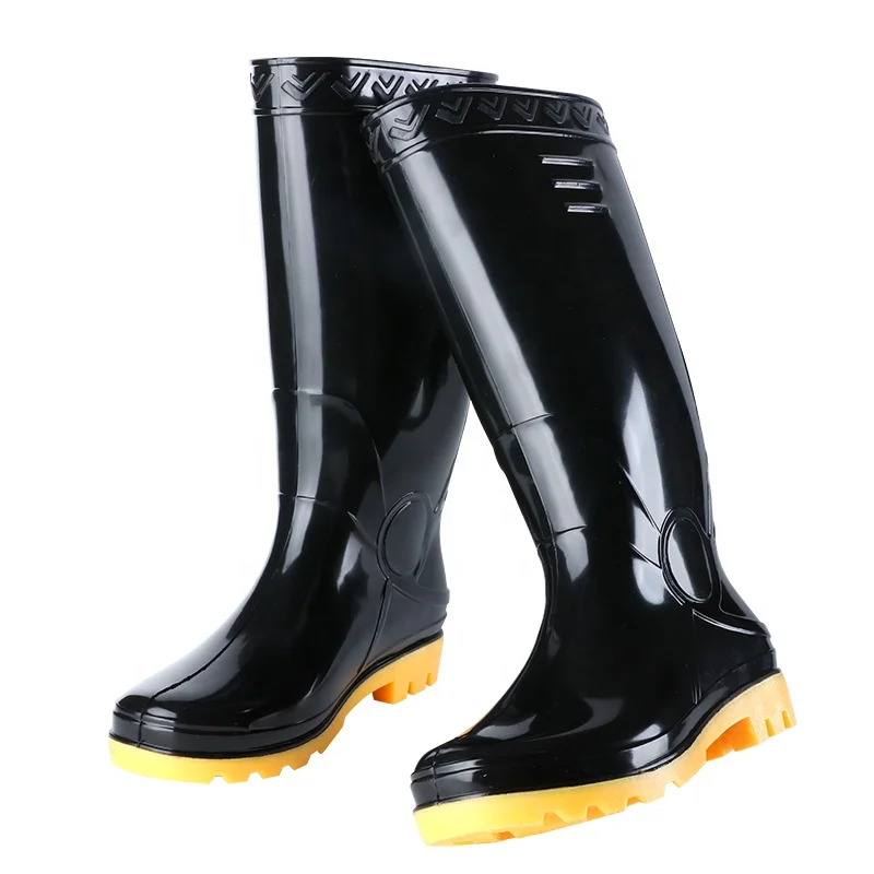 
Good Quality Design Your Own Pvc Glitter Black Long Shoe Clear Waterproof for Men Rain Boots 