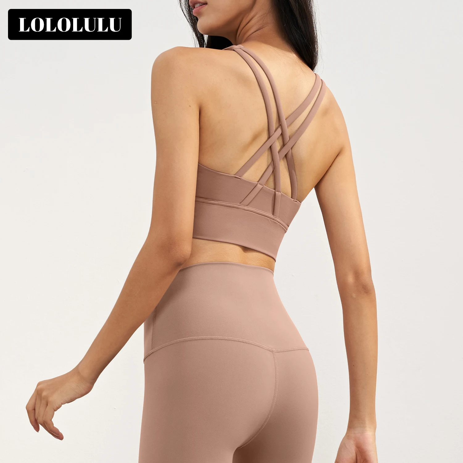 2024 Backless Crop Sports Bras For Women Custom Logo Padded Fitness Workout Gym Tops