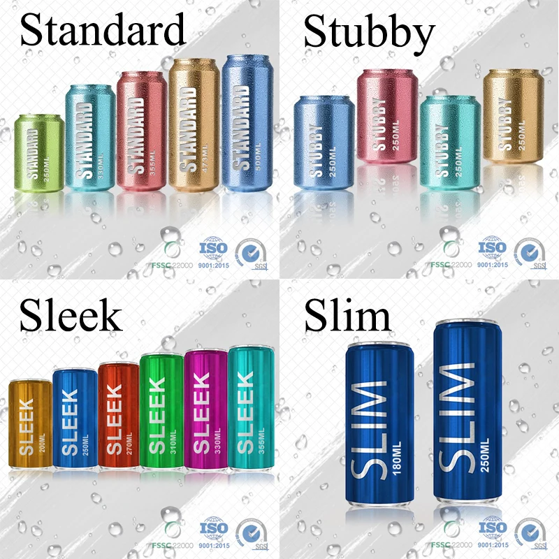 Wholesale food grade empty customized aluminium beverage and beer can 330ml