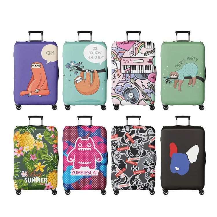 Travel Accessories Suitcase Cover Elastic Fabric Luggage Colorful Print Luggage Protective Cover Anime Trolley Case Dust Cover